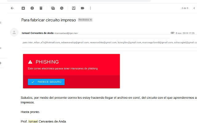 Detección de phishing  from Chrome web store to be run with OffiDocs Chromium online