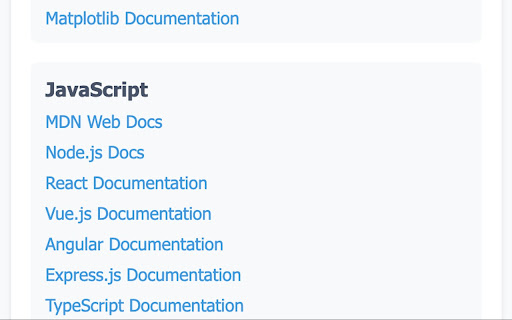 Dev Docs Quick Access  from Chrome web store to be run with OffiDocs Chromium online