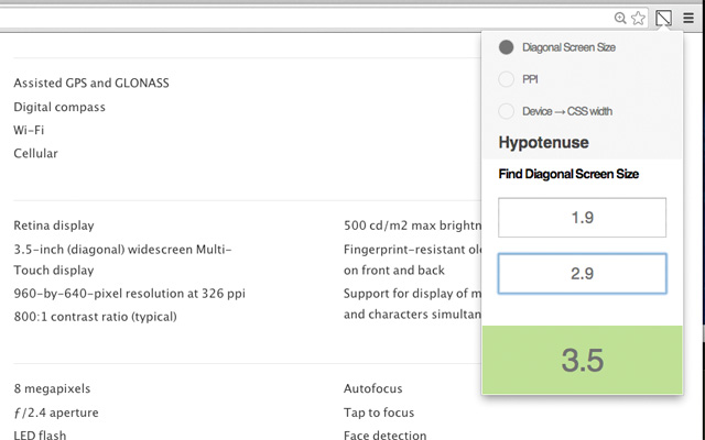 Device Px Calculator  from Chrome web store to be run with OffiDocs Chromium online