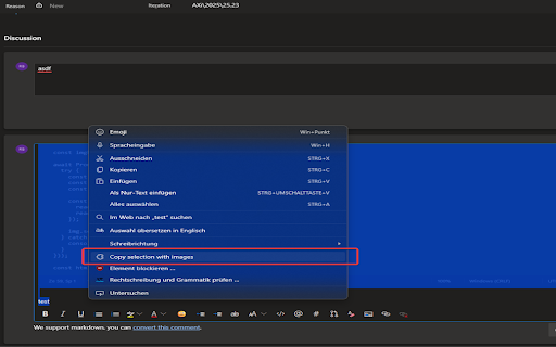 DevOps Copy Selection with Images  from Chrome web store to be run with OffiDocs Chromium online