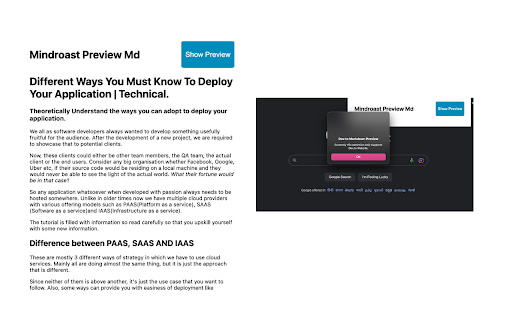 Dev.to Markdown Preview  from Chrome web store to be run with OffiDocs Chromium online