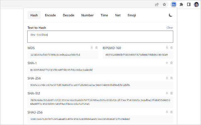 Dev Toolbox  from Chrome web store to be run with OffiDocs Chromium online