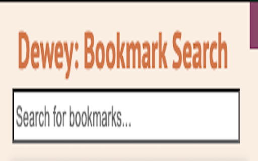 Dewey: Bookmark searcher  from Chrome web store to be run with OffiDocs Chromium online
