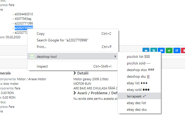 dezshop tool  from Chrome web store to be run with OffiDocs Chromium online
