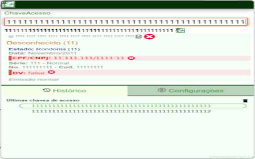 DFeChaveAcessoInfo  from Chrome web store to be run with OffiDocs Chromium online