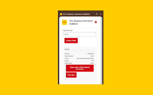 DHL Express Commerce Sidekick  from Chrome web store to be run with OffiDocs Chromium online