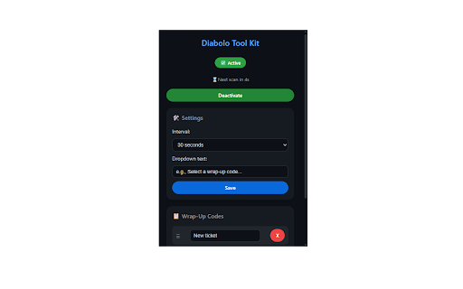 Diabolo Tool Kit  from Chrome web store to be run with OffiDocs Chromium online