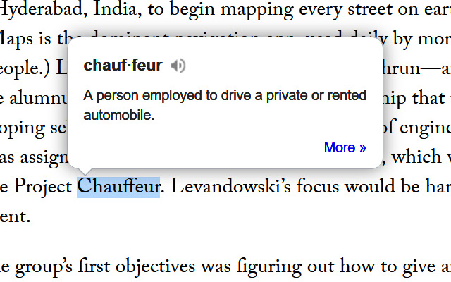 Dictionary Anywhere  from Chrome web store to be run with OffiDocs Chromium online