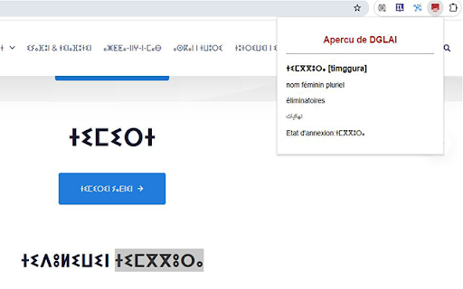 Dictionnaire Amazighe  from Chrome web store to be run with OffiDocs Chromium online