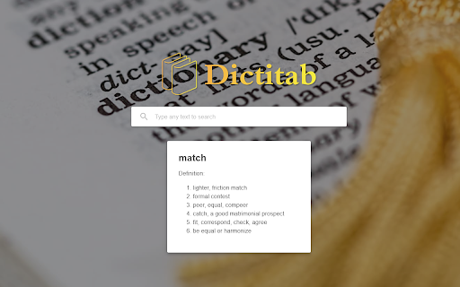 Dictitab  from Chrome web store to be run with OffiDocs Chromium online