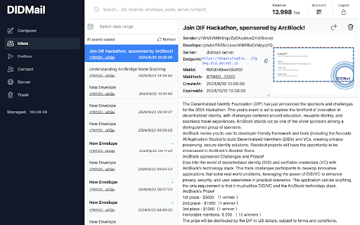 DIDMail  from Chrome web store to be run with OffiDocs Chromium online