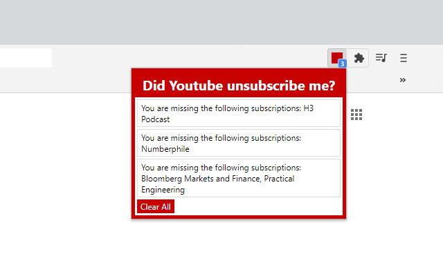 Did Youtube unsubscribe me?  from Chrome web store to be run with OffiDocs Chromium online