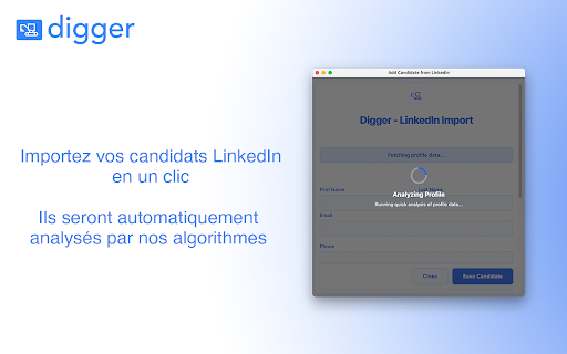 Digger LinkedIn Recruiter  from Chrome web store to be run with OffiDocs Chromium online