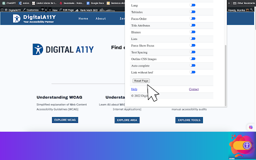 DigitalA11Y Tublets  from Chrome web store to be run with OffiDocs Chromium online
