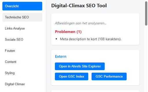 Digital Climax SEO Tool  from Chrome web store to be run with OffiDocs Chromium online