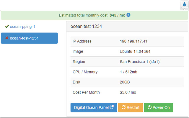 DigitalOcean Toolbox  from Chrome web store to be run with OffiDocs Chromium online