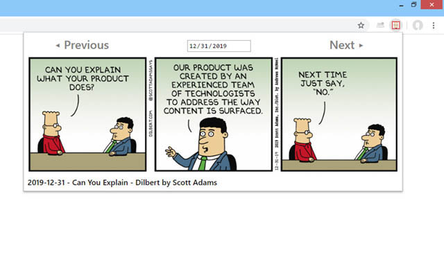 Dilbert Comic Strips  from Chrome web store to be run with OffiDocs Chromium online