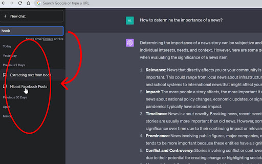 DilterBilter ChatGPT Conversation Search  from Chrome web store to be run with OffiDocs Chromium online