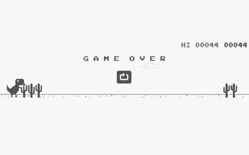 Dino game  from Chrome web store to be run with OffiDocs Chromium online