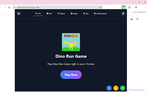 Dino Run Game  from Chrome web store to be run with OffiDocs Chromium online