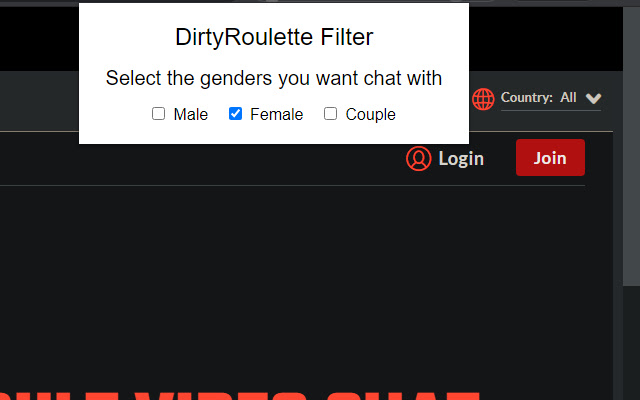 Chrome 网上应用店的 DirtyRoulette Filter 将与 OffiDocs Chromium 在线运行