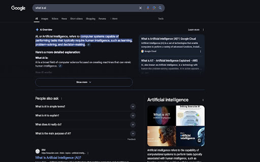Disable AI Overview  from Chrome web store to be run with OffiDocs Chromium online