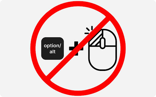 Disable alt/option + Click shortcut  from Chrome web store to be run with OffiDocs Chromium online