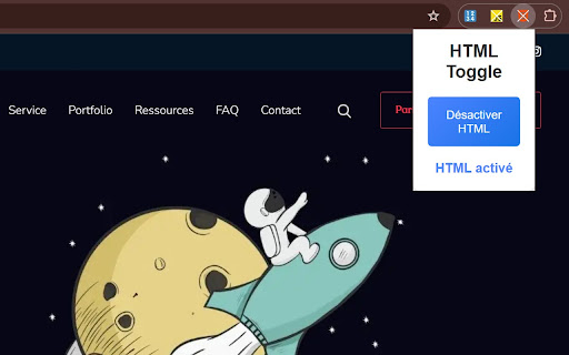 DisableHTML Toggle  from Chrome web store to be run with OffiDocs Chromium online
