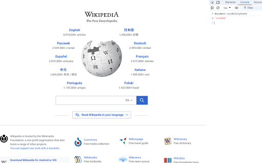 Disable Page Visibility  from Chrome web store to be run with OffiDocs Chromium online