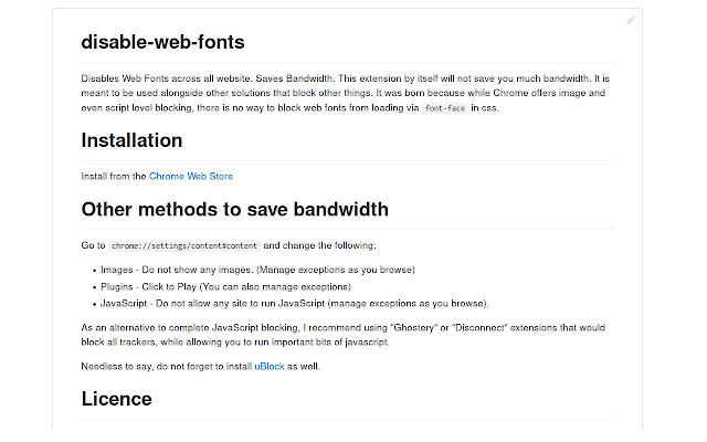 Disable Web Fonts  from Chrome web store to be run with OffiDocs Chromium online