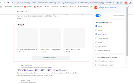 Disable webpage loading of videos and images  from Chrome web store to be run with OffiDocs Chromium online