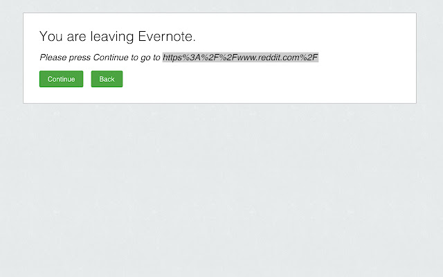 Disable You are leaving Evernote  from Chrome web store to be run with OffiDocs Chromium online