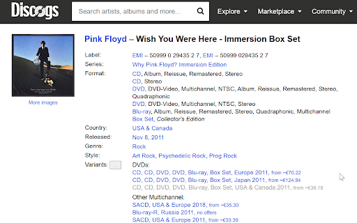 Discogs High Res Audio Variants  from Chrome web store to be run with OffiDocs Chromium online