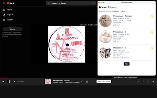 Discogs Search for YouTube Music – WaxTheFuck  from Chrome web store to be run with OffiDocs Chromium online