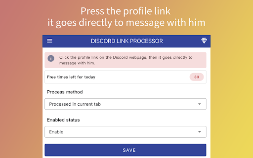 DISCORD LINK PROCESSOR  from Chrome web store to be run with OffiDocs Chromium online