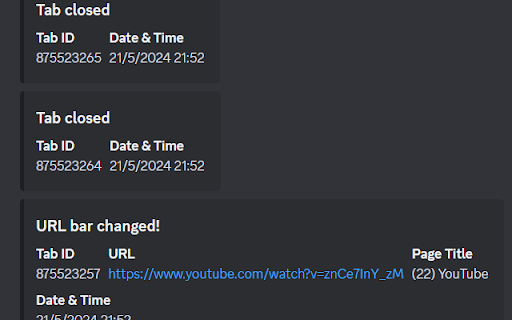 Discord Webhook Notifactions for Tabs  from Chrome web store to be run with OffiDocs Chromium online