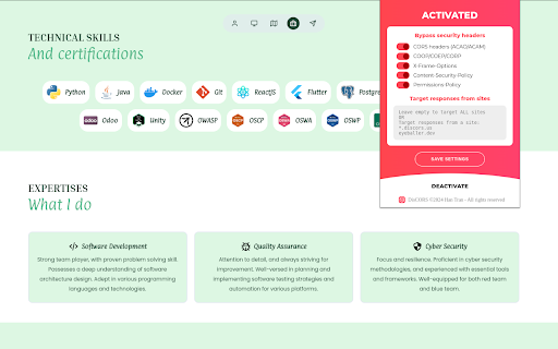 DisCORS  from Chrome web store to be run with OffiDocs Chromium online