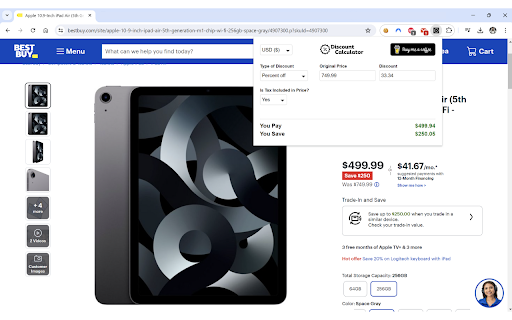 Discount Calculator  from Chrome web store to be run with OffiDocs Chromium online