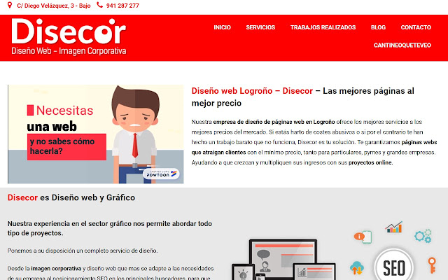 Diseño web Logroño Disecor  from Chrome web store to be run with OffiDocs Chromium online