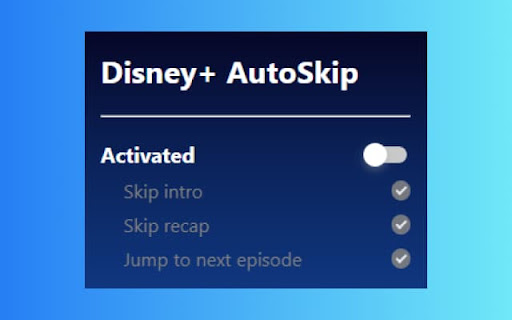 Disney+ AutoSkip  from Chrome web store to be run with OffiDocs Chromium online