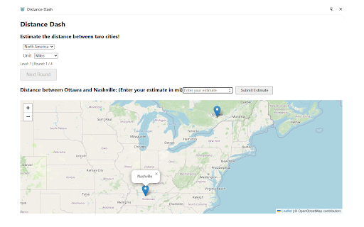 Distance Dash  from Chrome web store to be run with OffiDocs Chromium online