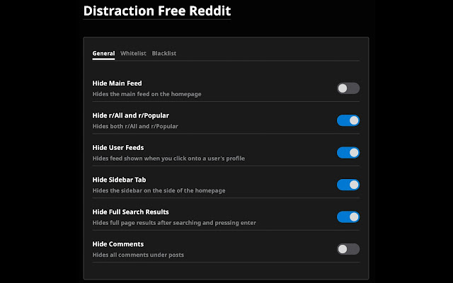 Distraction Free Reddit  from Chrome web store to be run with OffiDocs Chromium online