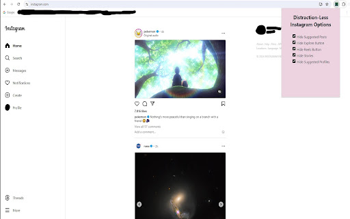 Distraction Less IG  from Chrome web store to be run with OffiDocs Chromium online