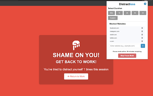 Distractless The Simple  Free Site Blocker  from Chrome web store to be run with OffiDocs Chromium online