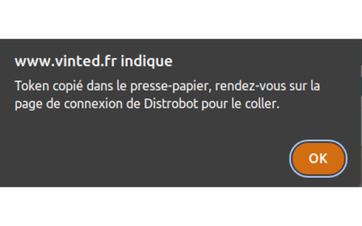 Distrobot connection Vinted  from Chrome web store to be run with OffiDocs Chromium online