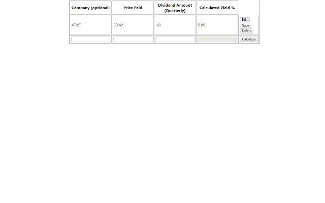 Dividend Yield Calculator  from Chrome web store to be run with OffiDocs Chromium online
