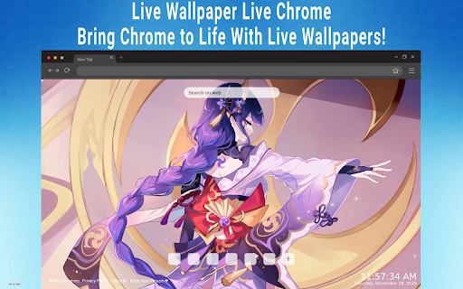 Divine Conqueror Raiden Shogun Live Wallpaper  from Chrome web store to be run with OffiDocs Chromium online