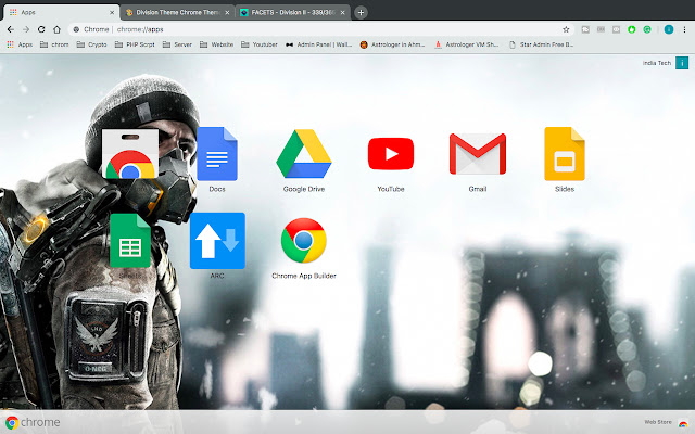 Division Theme  from Chrome web store to be run with OffiDocs Chromium online