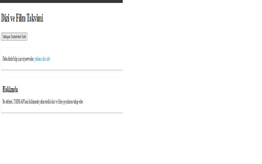 Dizi ve Film Takvimi from Chrome web store to be run with OffiDocs Chromium online Dizi ve Film Takvimi from Chrome web store to be run with OffiDocs Chromium online