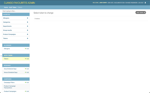 Django Admin Favourites  from Chrome web store to be run with OffiDocs Chromium online